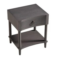Thalia Concave 1 Drawer Bedside Table, Silver Oak -Daals Store XXNS 020 SILVEROAK WB4