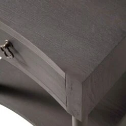 Thalia Concave 1 Drawer Bedside Table, Silver Oak -Daals Store XXNS 020 SILVEROAK detail4