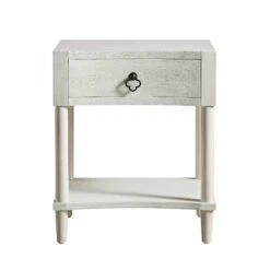 Thalia Concave 1 Drawer Bedside Table, Washed White 18 Thalia Concave 1 Drawer Bedside Table, Washed White -Daals Store XXNS 020 WHITEWASH WB1