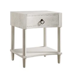 Thalia Concave 1 Drawer Bedside Table, Washed White 19 Thalia Concave 1 Drawer Bedside Table, Washed White -Daals Store XXNS 020 WHITEWASH WB2