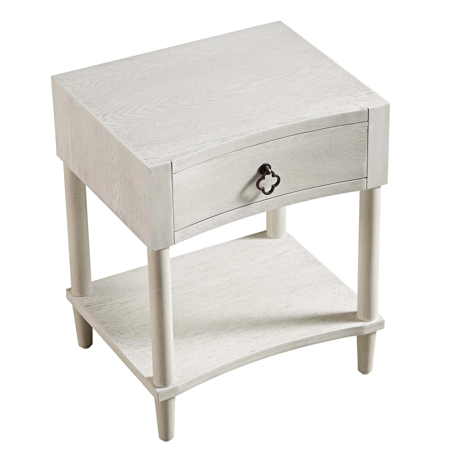 Thalia Concave 1 Drawer Bedside Table, Washed White 8 Thalia Concave 1 Drawer Bedside Table, Washed White - Image 8