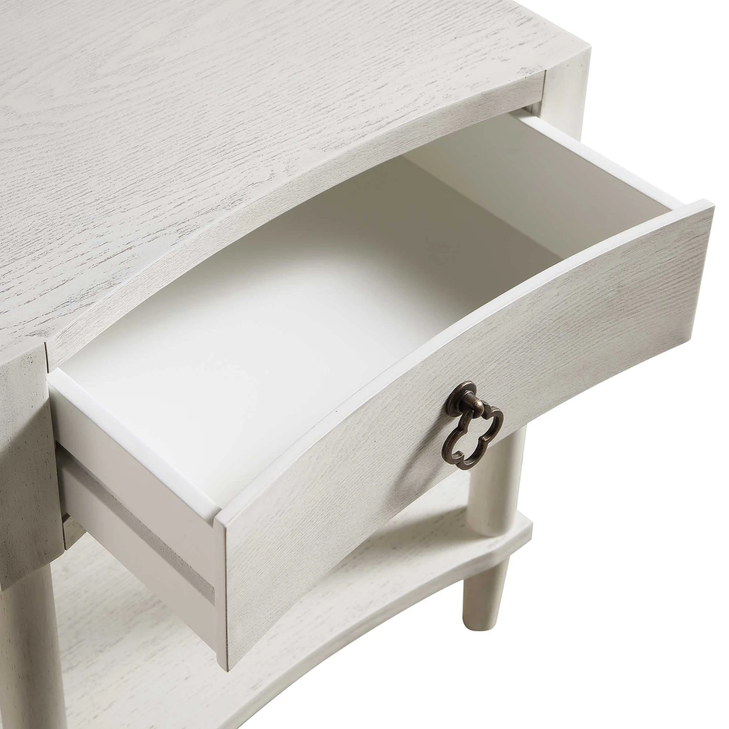 Thalia Concave 1 Drawer Bedside Table, Washed White 11 Thalia Concave 1 Drawer Bedside Table, Washed White - Image 11