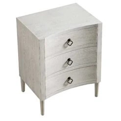 Thalia Concave 3 Drawer Bedside Table, Washed White 22 Thalia Concave 3 Drawer Bedside Table, Washed White -Daals Store XXNS 021 WHITEWASH WB4