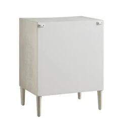 Thalia Concave 3 Drawer Bedside Table, Washed White 24 Thalia Concave 3 Drawer Bedside Table, Washed White -Daals Store XXNS 021 WHITEWASH WB6