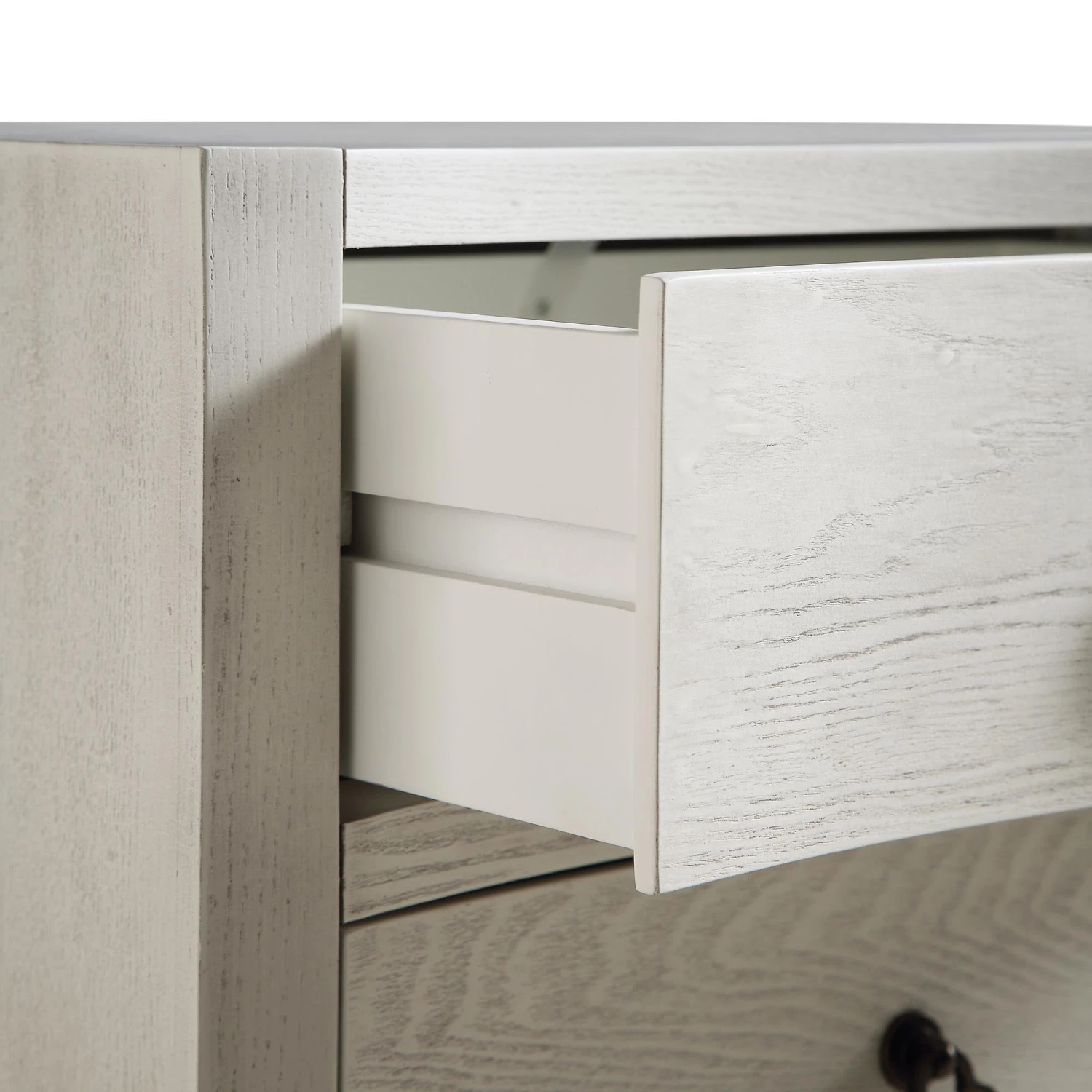 Thalia Concave 3 Drawer Bedside Table, Washed White 12 Thalia Concave 3 Drawer Bedside Table, Washed White - Image 12
