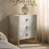 Thalia Concave 3 Drawer Bedside Table, Washed White 23 Thalia Concave 3 Drawer Bedside Table, Washed White -Daals Store XXNS 021 WHITEWASH main