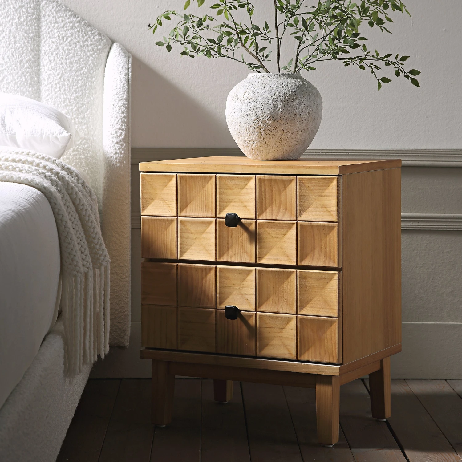 Gibbs 2-Drawer Bedside Table, Natural 1 Gibbs 2-Drawer Bedside Table, Natural