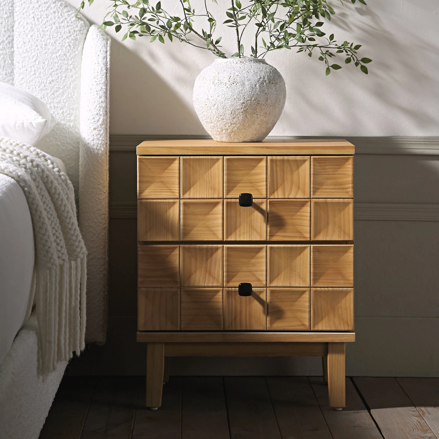 Gibbs 2-Drawer Bedside Table, Natural 2 Gibbs 2-Drawer Bedside Table, Natural - Image 2