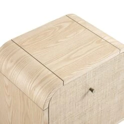 Maude 2 Drawer Bedside Table, Natural Ash With Raffia -Daals Store XXNS 029 NAT RAF detail1