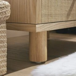 Maude 2 Drawer Bedside Table, Natural Ash With Raffia -Daals Store XXNS 029 NAT RAF scene3