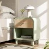 Maude 1 Drawer Bedside Table, Muted Pistachio Ash With Raffia 32 Maude 1 Drawer Bedside Table, Muted Pistachio Ash With Raffia -Daals Store XXNS 031 GREEN RAF main