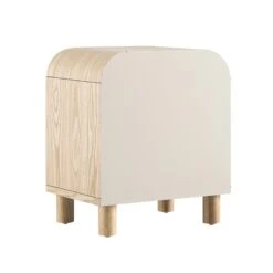 Maude 1 Drawer Bedside Table, Natural Ash With Raffia -Daals Store XXNS 031 NAT RAF WB5