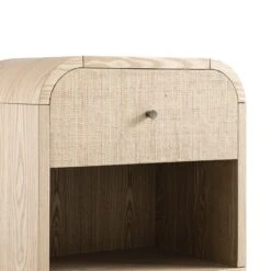 Maude 1 Drawer Bedside Table, Natural Ash With Raffia -Daals Store XXNS 031 NAT RAF detail1