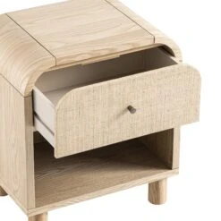 Maude 1 Drawer Bedside Table, Natural Ash With Raffia -Daals Store XXNS 031 NAT RAF detail2