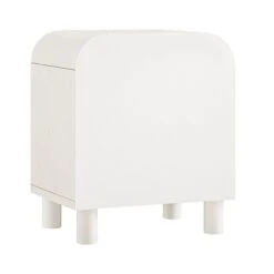 Maude 1 Drawer Bedside Table, Washed White Ash With Raffia -Daals Store XXNS 031 WHITE RAF WB6