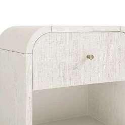 Maude 1 Drawer Bedside Table, Washed White Ash With Raffia -Daals Store XXNS 031 WHITE RAF detail3