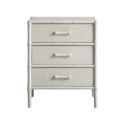 Elstowe Faux Bamboo 3-Drawer Bedside Table, Shaded White 21 Elstowe Faux Bamboo 3-Drawer Bedside Table, Shaded White -Daals Store XXNS 060 BEIGE WB1