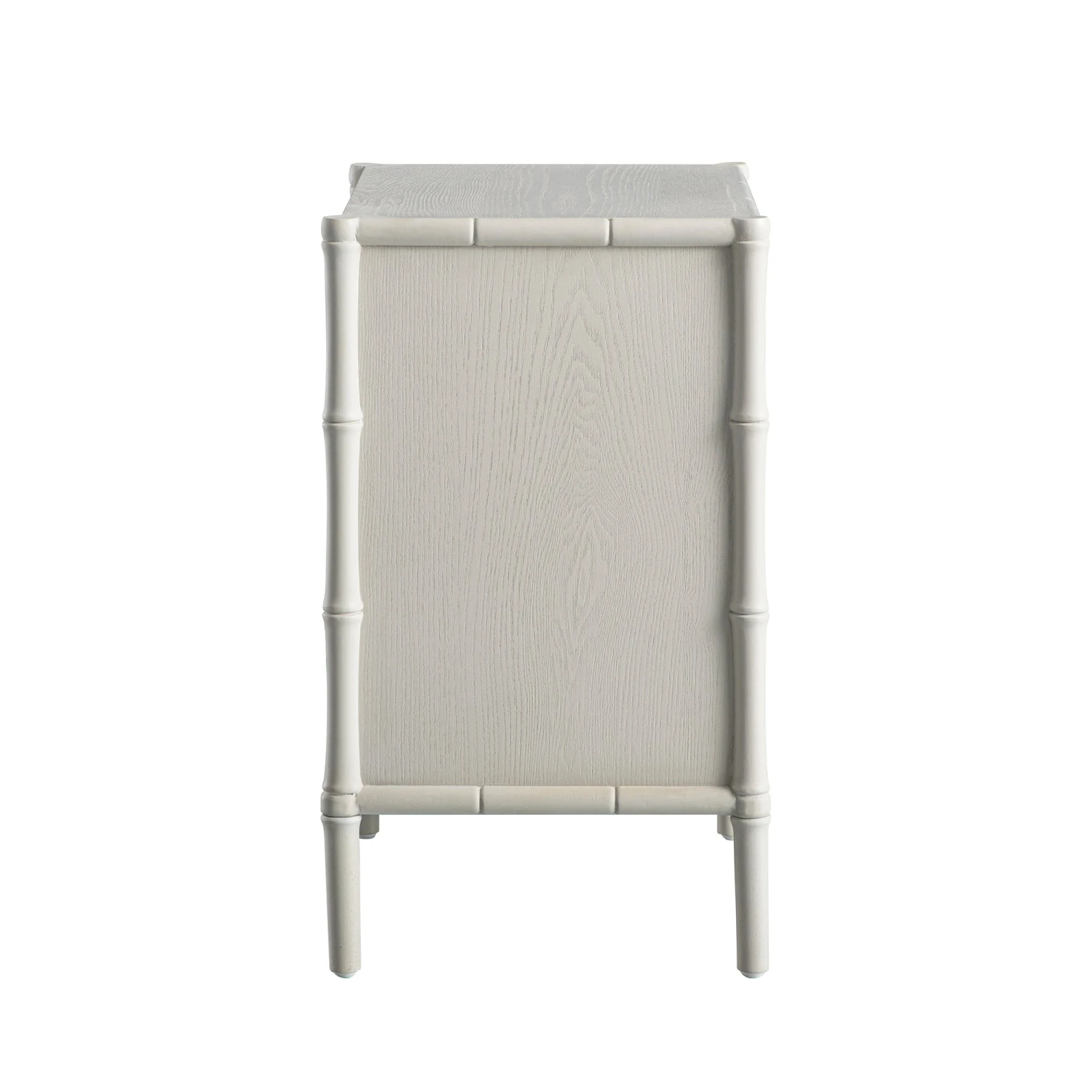 Elstowe Faux Bamboo 3-Drawer Bedside Table, Shaded White 11 Elstowe Faux Bamboo 3-Drawer Bedside Table, Shaded White - Image 11