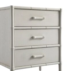 Elstowe Faux Bamboo 3-Drawer Bedside Table, Shaded White 27 Elstowe Faux Bamboo 3-Drawer Bedside Table, Shaded White -Daals Store XXNS 060 BEIGE detail1