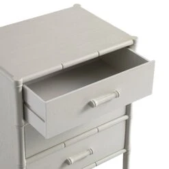 Elstowe Faux Bamboo 3-Drawer Bedside Table, Shaded White 28 Elstowe Faux Bamboo 3-Drawer Bedside Table, Shaded White -Daals Store XXNS 060 BEIGE detail2