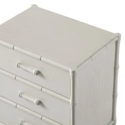 Elstowe Faux Bamboo 3-Drawer Bedside Table, Shaded White 29 Elstowe Faux Bamboo 3-Drawer Bedside Table, Shaded White -Daals Store XXNS 060 BEIGE detail3