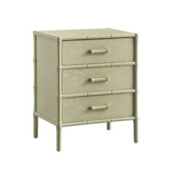 Elstowe Faux Bamboo 3-Drawer Bedside Table, Sage Green 22 Elstowe Faux Bamboo 3-Drawer Bedside Table, Sage Green -Daals Store XXNS 060 GREEN WB2