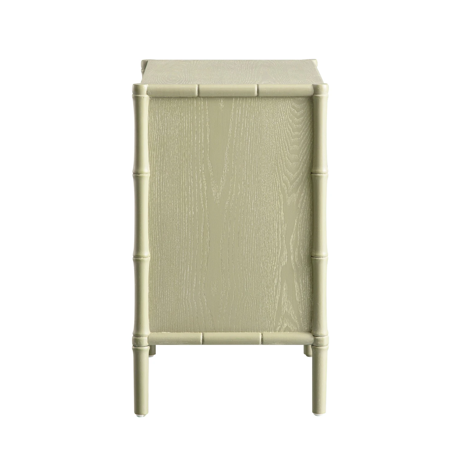 Elstowe Faux Bamboo 3-Drawer Bedside Table, Sage Green 11 Elstowe Faux Bamboo 3-Drawer Bedside Table, Sage Green - Image 11