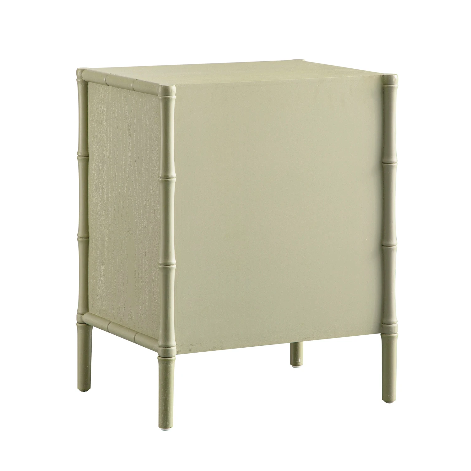 Elstowe Faux Bamboo 3-Drawer Bedside Table, Sage Green 12 Elstowe Faux Bamboo 3-Drawer Bedside Table, Sage Green - Image 12