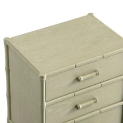 Elstowe Faux Bamboo 3-Drawer Bedside Table, Sage Green 29 Elstowe Faux Bamboo 3-Drawer Bedside Table, Sage Green -Daals Store XXNS 060 GREEN detail3