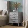 Elstowe Faux Bamboo 3-Drawer Bedside Table, Warm Grey 24 Elstowe Faux Bamboo 3-Drawer Bedside Table, Warm Grey -Daals Store XXNS 060 GREY main