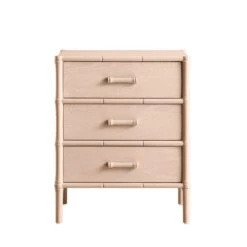Elstowe Faux Bamboo 3-Drawer Bedside Table, Nude Pink 23 Elstowe Faux Bamboo 3-Drawer Bedside Table, Nude Pink -Daals Store XXNS 060 NUDE WB1