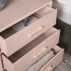 Elstowe Faux Bamboo 3-Drawer Bedside Table, Nude Pink 20 Elstowe Faux Bamboo 3-Drawer Bedside Table, Nude Pink -Daals Store XXNS 060 NUDE scene4