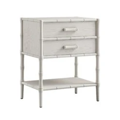Elstowe Faux Bamboo 2-Drawer Bedside Table, Shaded White 9 Elstowe Faux Bamboo 2-Drawer Bedside Table, Shaded White -Daals Store XXNS 061 BEIGE WB2
