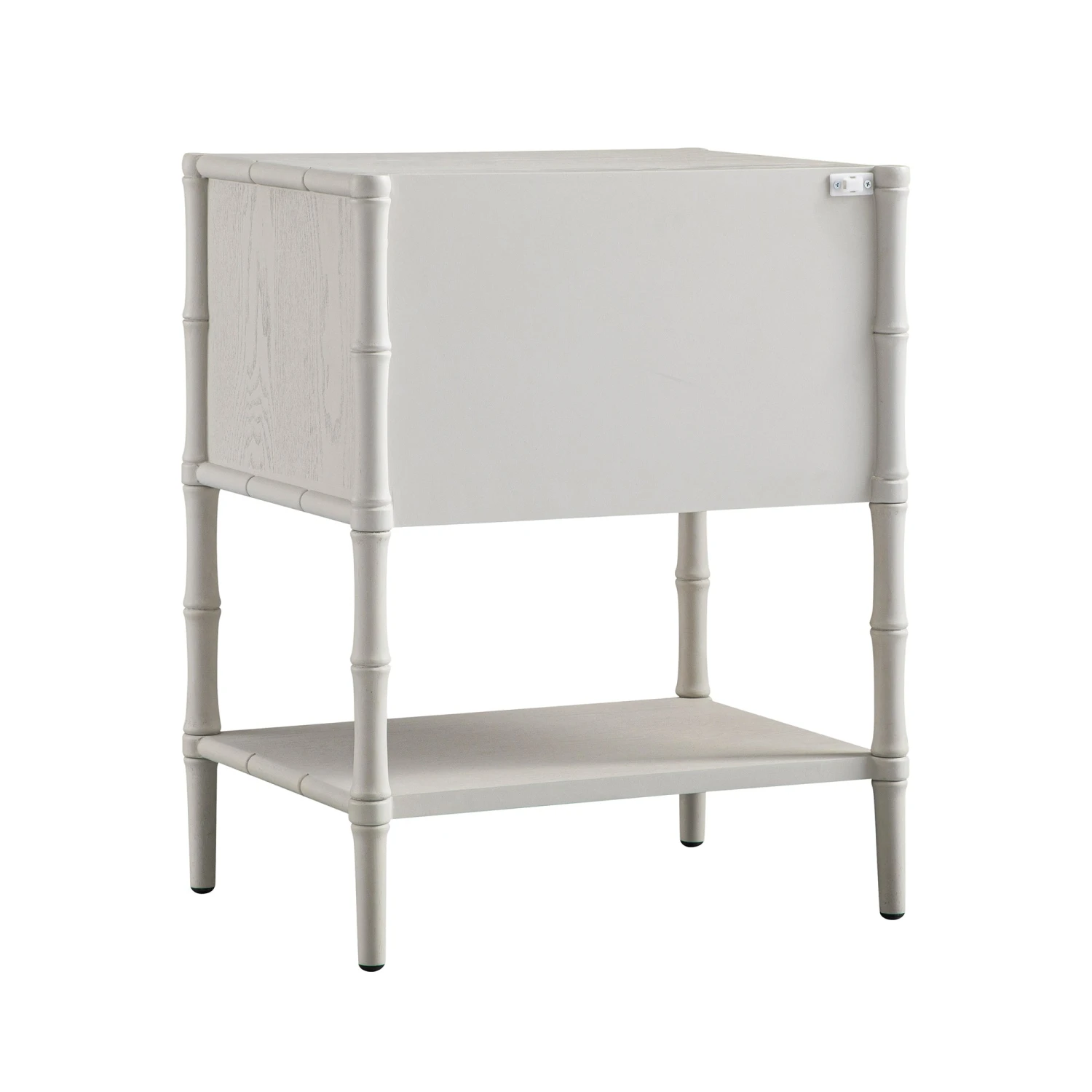 Elstowe Faux Bamboo 2-Drawer Bedside Table, Shaded White 6 Elstowe Faux Bamboo 2-Drawer Bedside Table, Shaded White - Image 6