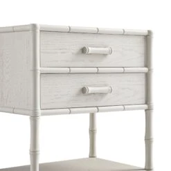 Elstowe Faux Bamboo 2-Drawer Bedside Table, Shaded White 14 Elstowe Faux Bamboo 2-Drawer Bedside Table, Shaded White -Daals Store XXNS 061 BEIGE detail1