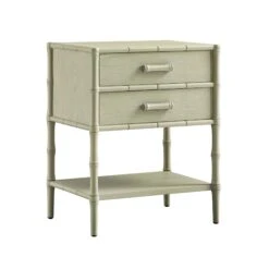Elstowe Faux Bamboo 2-Drawer Bedside Table, Sage Green 19 Elstowe Faux Bamboo 2-Drawer Bedside Table, Sage Green -Daals Store XXNS 061 GREEN WB2