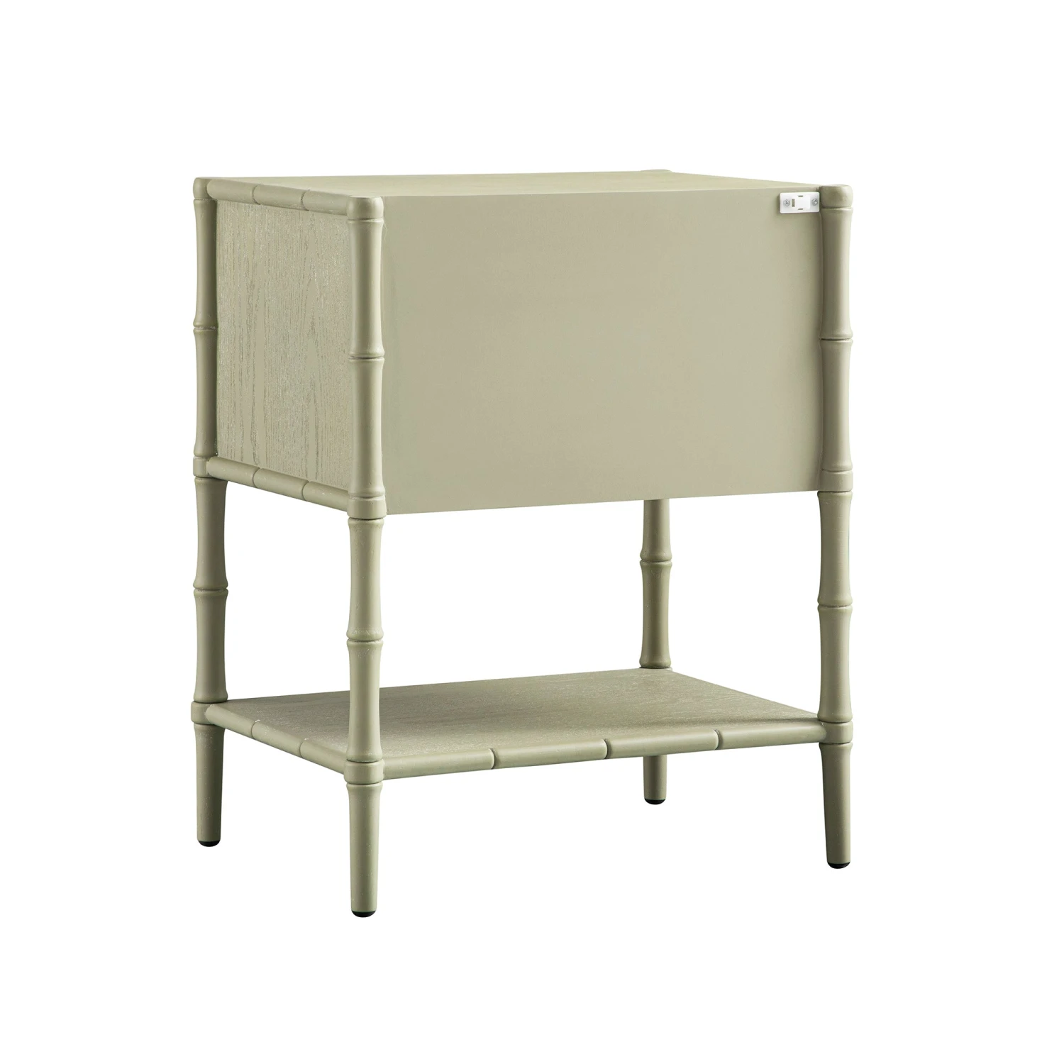 Elstowe Faux Bamboo 2-Drawer Bedside Table, Sage Green 11 Elstowe Faux Bamboo 2-Drawer Bedside Table, Sage Green - Image 11