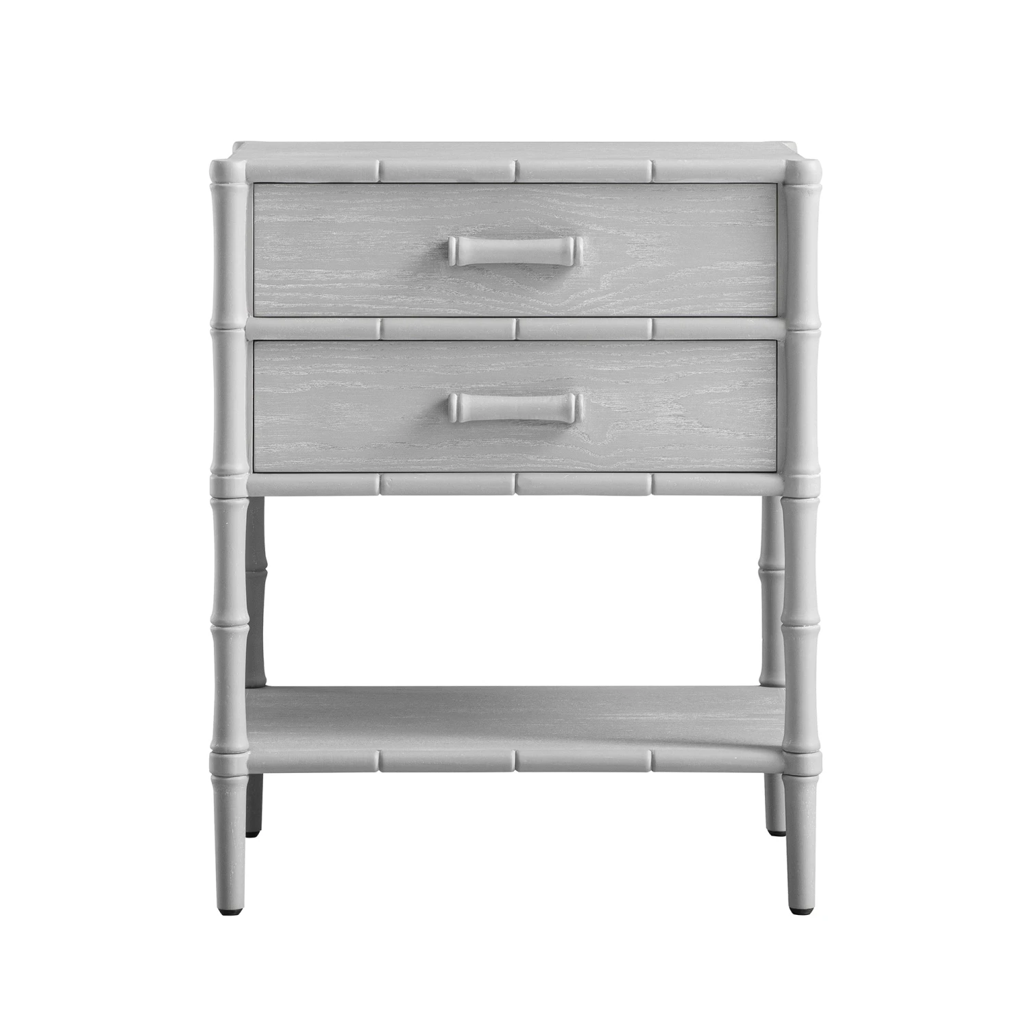 Elstowe Faux Bamboo 2-Drawer Bedside Table, Warm Grey 6 Elstowe Faux Bamboo 2-Drawer Bedside Table, Warm Grey - Image 6