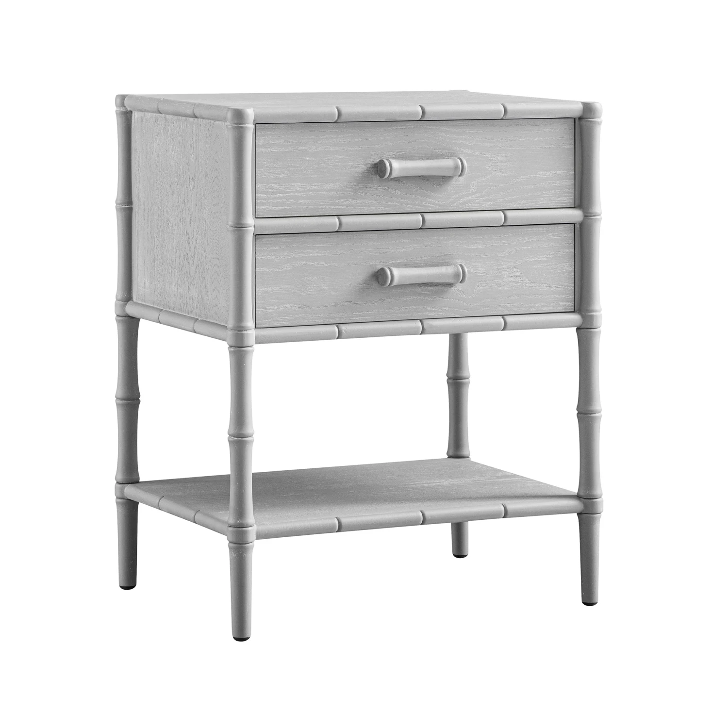 Elstowe Faux Bamboo 2-Drawer Bedside Table, Warm Grey 7 Elstowe Faux Bamboo 2-Drawer Bedside Table, Warm Grey - Image 7