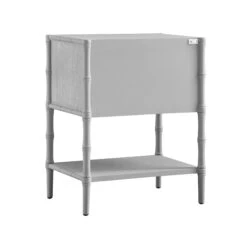 Elstowe Faux Bamboo 2-Drawer Bedside Table, Warm Grey 23 Elstowe Faux Bamboo 2-Drawer Bedside Table, Warm Grey -Daals Store XXNS 061 GREY WB5