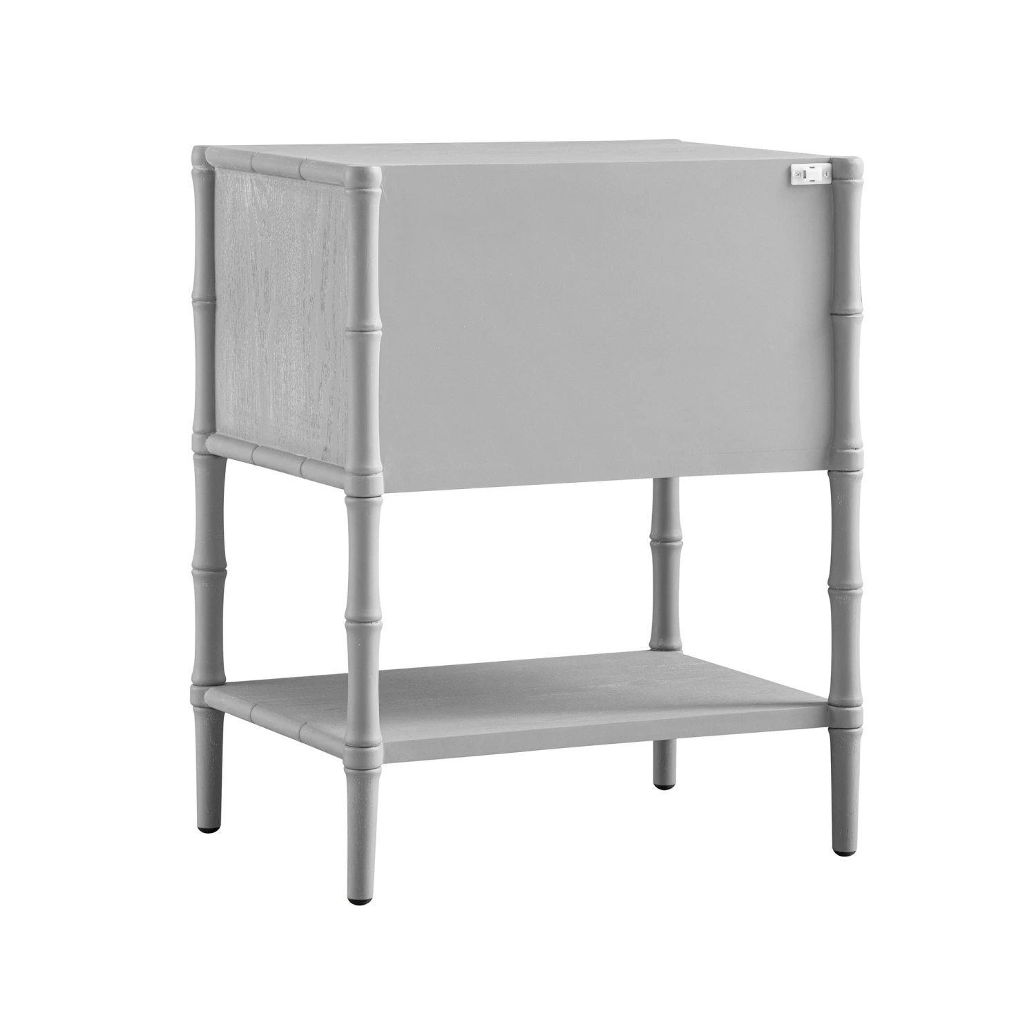 Elstowe Faux Bamboo 2-Drawer Bedside Table, Warm Grey 11 Elstowe Faux Bamboo 2-Drawer Bedside Table, Warm Grey - Image 11