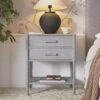 Elstowe Faux Bamboo 2-Drawer Bedside Table, Warm Grey 32 Elstowe Faux Bamboo 2-Drawer Bedside Table, Warm Grey -Daals Store XXNS 061 GREY main