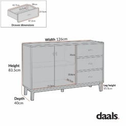 Bianca Chip Carved 2-Door 3-Drawer Sideboard, Antique Bronze & Black 19 Bianca Chip Carved 2-Door 3-Drawer Sideboard, Antique Bronze & Black -Daals Store XXSB 006 CHART