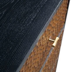 Bianca Chip Carved 2-Door 3-Drawer Sideboard, Antique Bronze & Black 27 Bianca Chip Carved 2-Door 3-Drawer Sideboard, Antique Bronze & Black -Daals Store XXSB 006 GOLD BLACK detail4