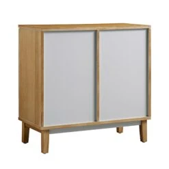 Gibbs Natural Solid Pine – Geometric Carved Door Small Sideboard Lounge Storage -Daals Store XXSB 028 NAT WB6