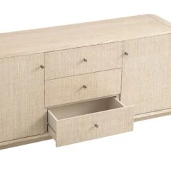 Maude Wide 3-Drawer Sideboard, Natural Ash With Raffia 17 Maude Wide 3-Drawer Sideboard, Natural Ash With Raffia -Daals Store XXSB 044 NAT RAF detail2