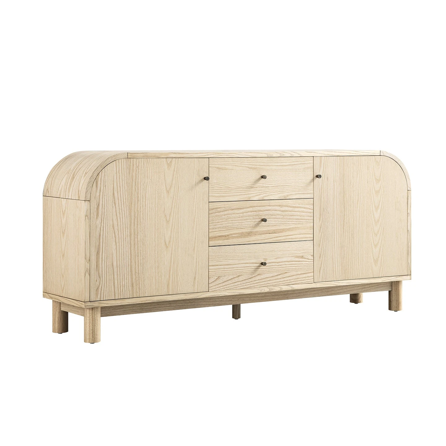 Maude Wide 3-Drawer Sideboard, Natural Ash 2 Maude Wide 3-Drawer Sideboard, Natural Ash - Image 2