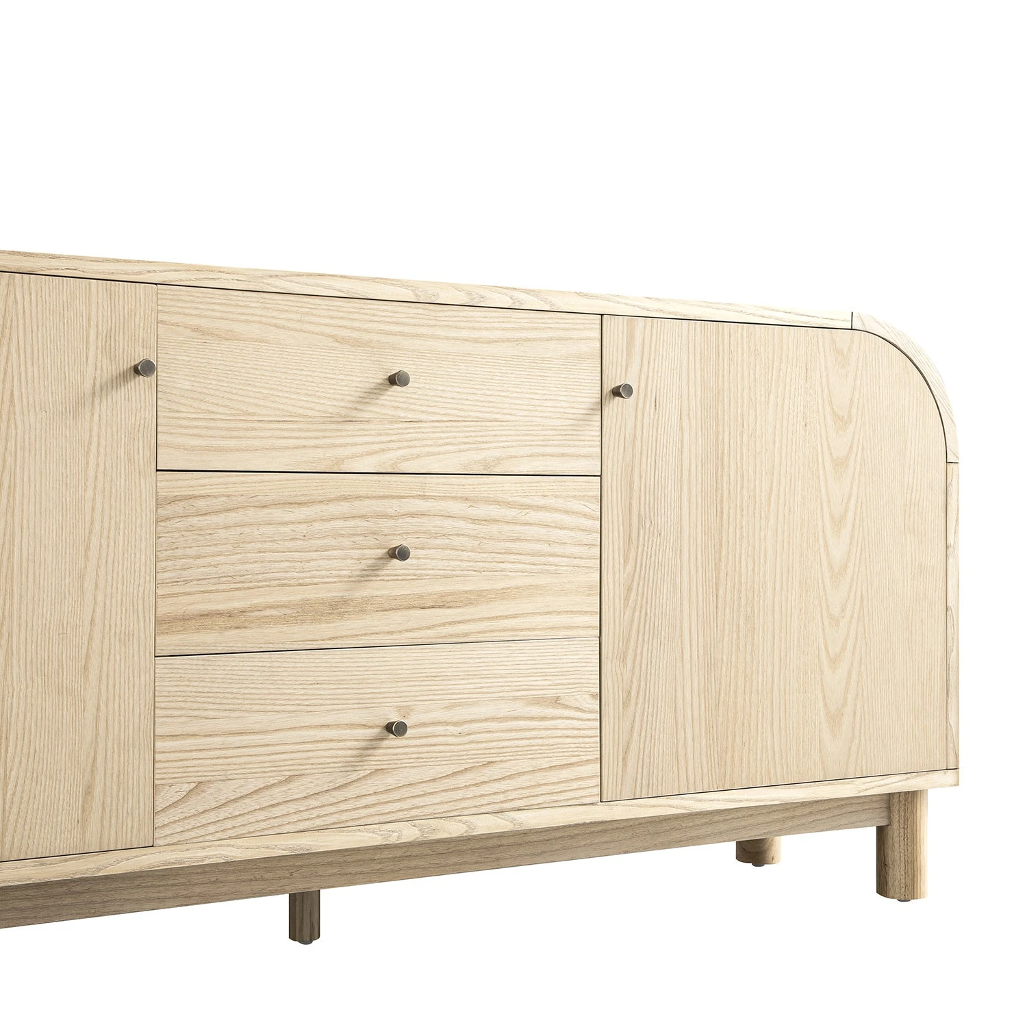 Maude Wide 3-Drawer Sideboard, Natural Ash 8 Maude Wide 3-Drawer Sideboard, Natural Ash - Image 8