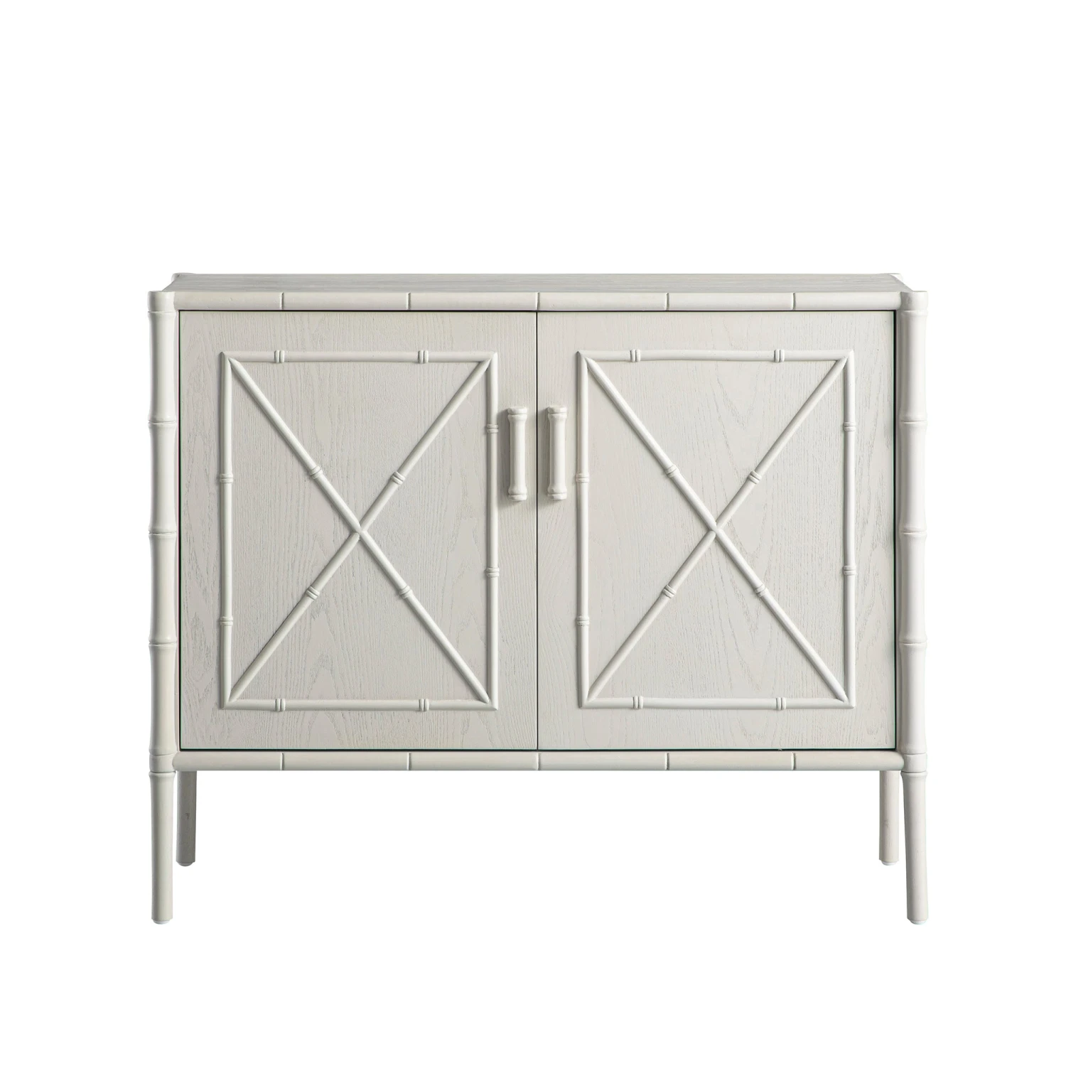 Elstowe Faux Bamboo Small Sideboard, Shaded White 8 Elstowe Faux Bamboo Small Sideboard, Shaded White - Image 8