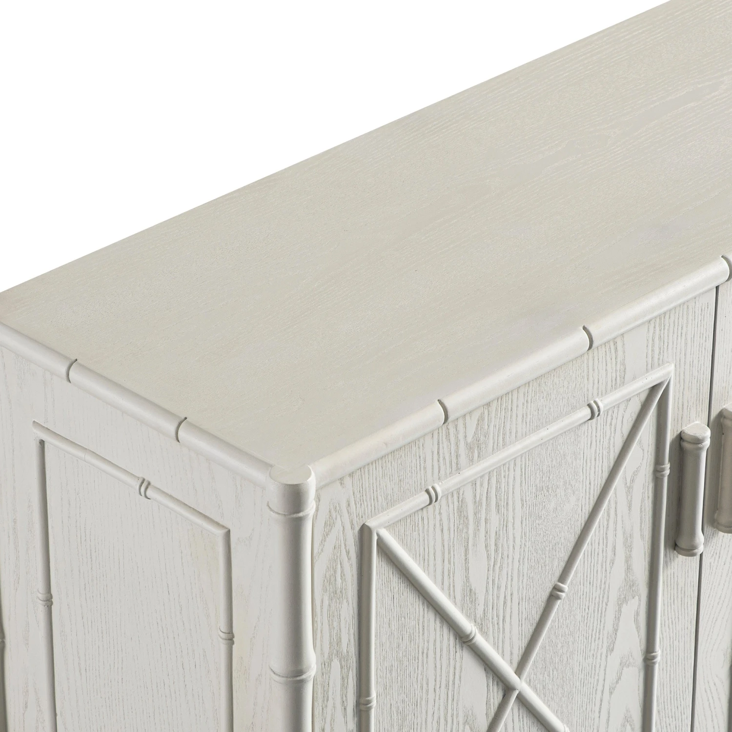 Elstowe Faux Bamboo Small Sideboard, Shaded White 14 Elstowe Faux Bamboo Small Sideboard, Shaded White - Image 14